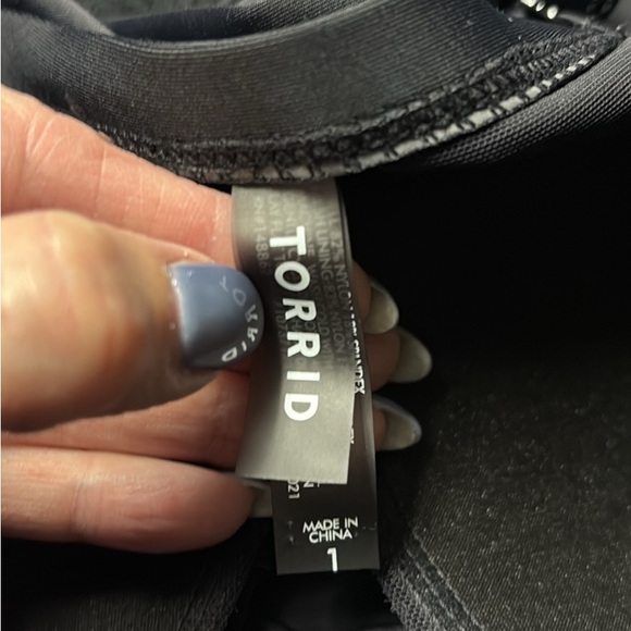 torrid Black One-Piece Swimsuit with Tag Detail - Picture 2 of 6